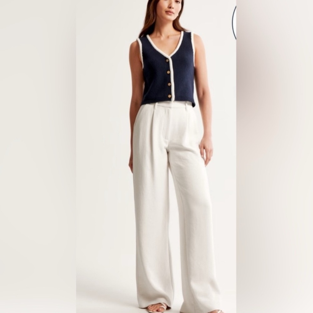 Knit Button Up Sweater Vest and knit crop pants  Inspired by Abercrombie Mara